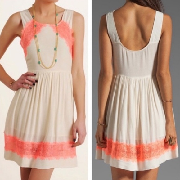 Free People Dresses & Skirts - Free People Alabaster Georgia Neon Lace Dress, 10